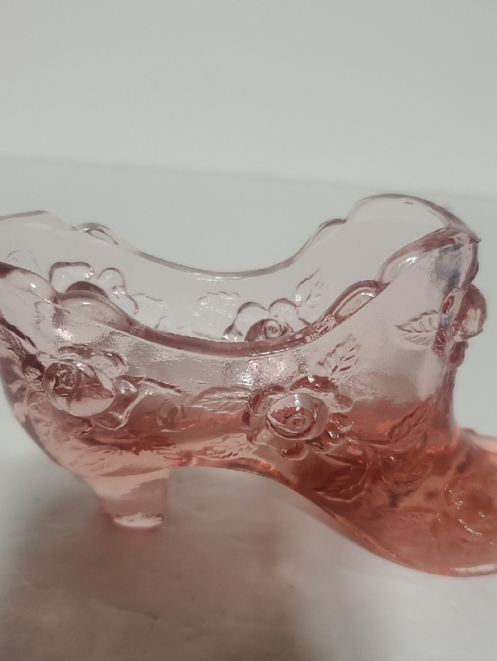 Fenton Pink Glass Decorative Shoe - Picture 2 of 4